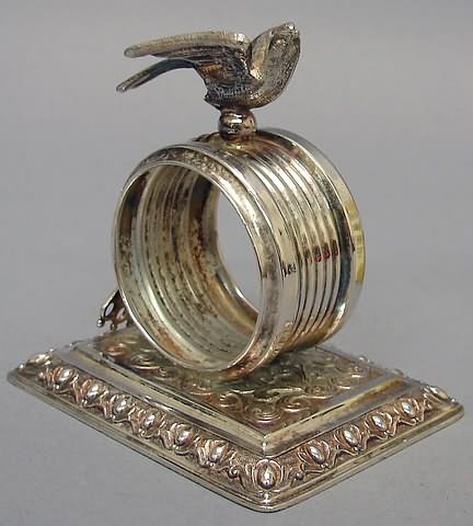 Appraisal: Reed Barton bird on top oblong base t S