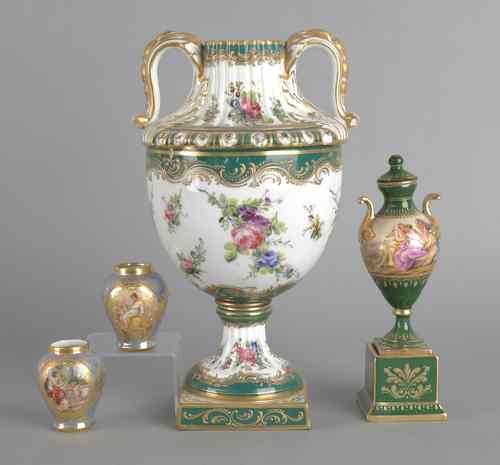 Appraisal: Sevres type porcelain urn together with a Vienna covered urn