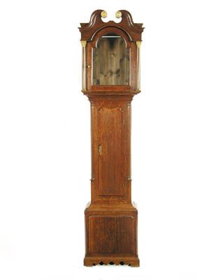 Appraisal: A late George III oak longcase case with gilt brass