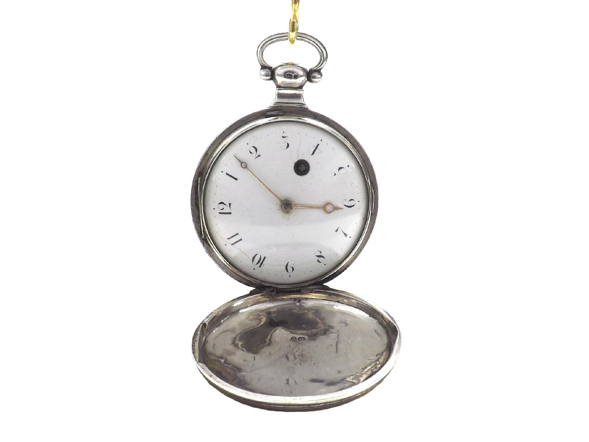 Appraisal: Silver fusee verge hunter pocket watch London the movement signed