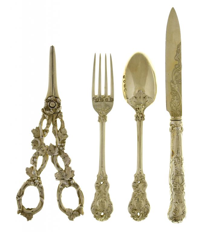 Appraisal: A VICTORIAN SILVER GILT DESSERT SERVICE FOR TWELVE of doubly