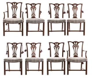 Appraisal: Set Mahogany Chippendale Style Dining Chairs English late th century