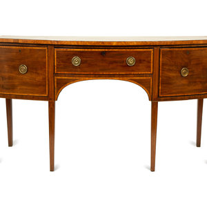 Appraisal: A Regency Style Mahogany and Satinwood Cross Banded Sideboard TH