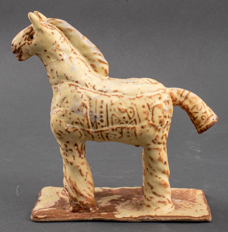 Appraisal: LOUIS MENDEZ CERAMIC HORSE SCULPTURE Louis Mendez American - ceramic