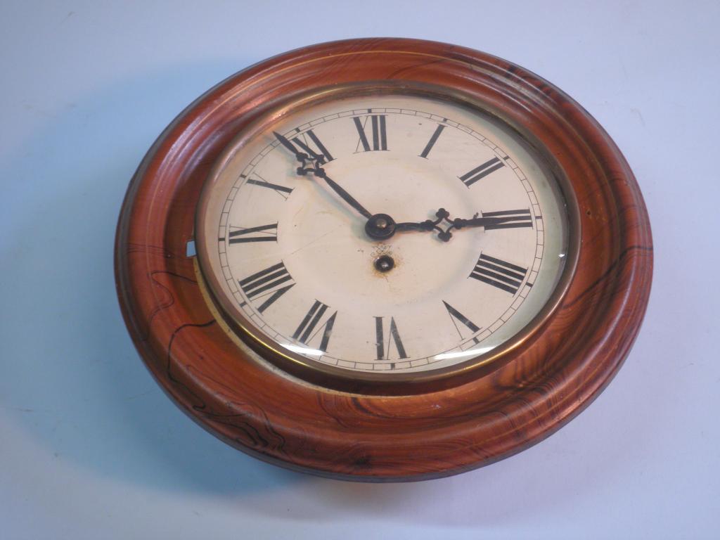 Appraisal: A German late thC metal wall timepiece the moulded case