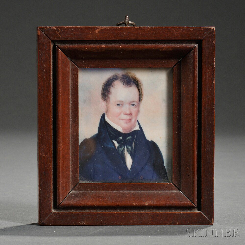 Appraisal: Anson Dickinson American - Miniature Portrait of Raphael Dickinson Unsigned