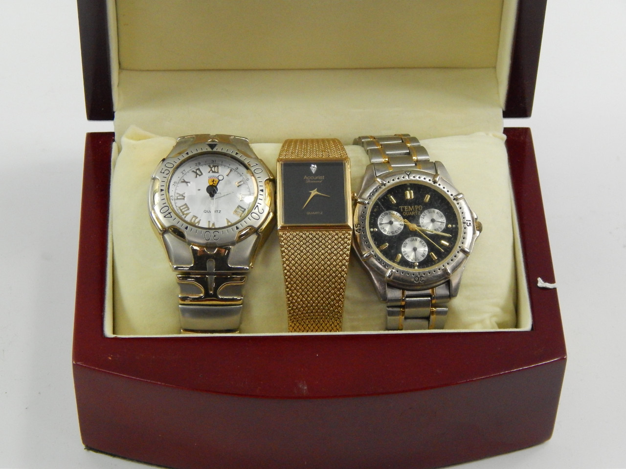 Appraisal: A Tempo chronograph wristwatch gold plated wristwatch and a further