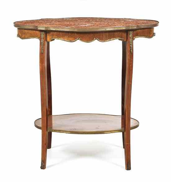 Appraisal: A Louis XVI Style Gilt Metal Mounted Occasional Table having