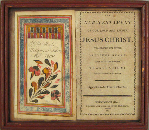 Appraisal: Southeastern Pennsylvania watercolor fraktur bookplate dated for Philip Hoot with