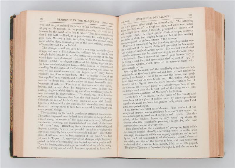 Appraisal: HERMAN MELVILLE MELVILLE'S MARQUESAS ISLANDERS 'Narrative of a Four Months