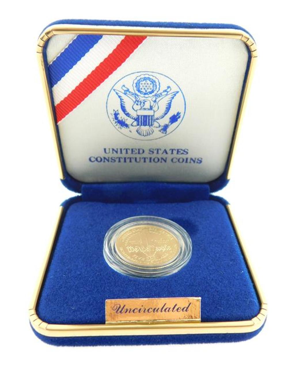 Appraisal: COIN Constitution gold coin uncirculated in original government packaging but