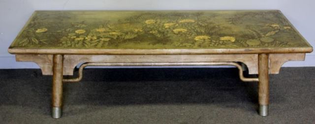 Appraisal: Max Kuehne Signed Silvered Lacquer Asian StyleCoffee Table A nice