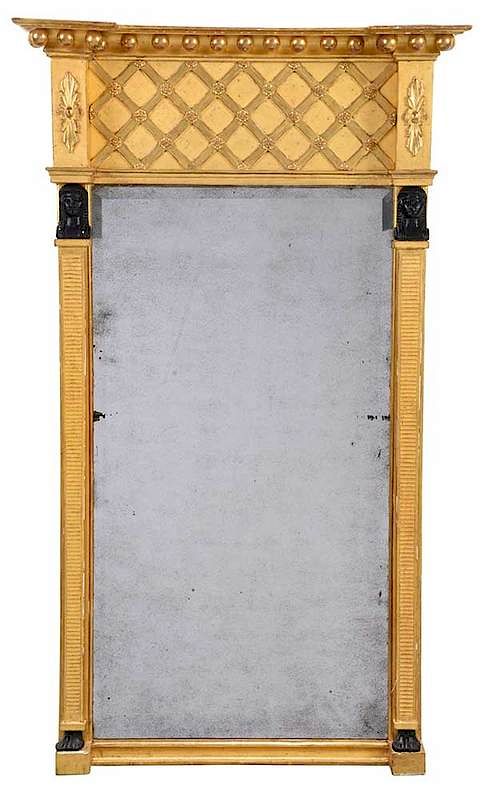 Appraisal: Empire Egyptian Revival Gilt Wood Mirror French British early th