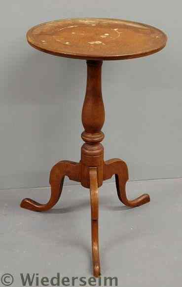 Appraisal: Cherry candlestand late th c with a circular dish top