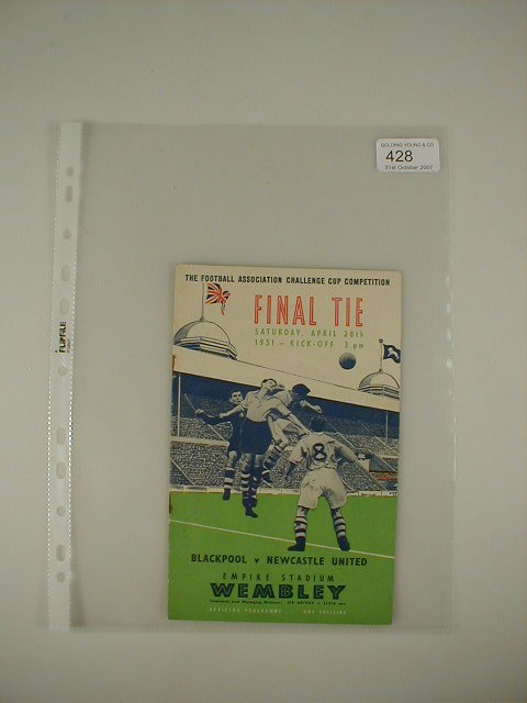 Appraisal: An F A Cup Final programme Blackpool versus Newcastle