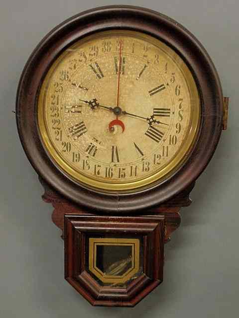 Appraisal: Rosewood cased calendar clock late th c h x w