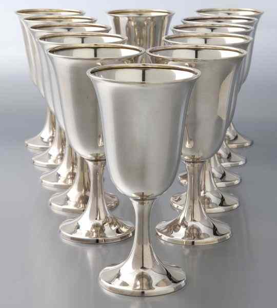 Appraisal: sterling silver goblets each marked ''Sterling '' on base ozt