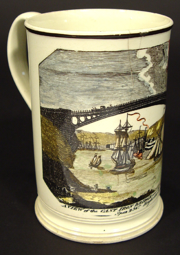 Appraisal: th century creamware frog mug hand coloured and transfer printed