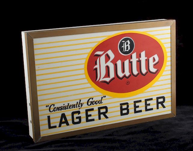 Appraisal: Butte Montana Lager Beer Lighted Sign Box Only This is