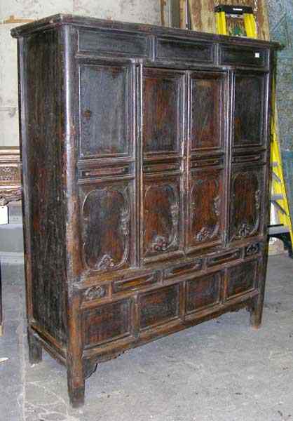 Appraisal: A Chinese Four-Panel Cabinet circa having four plain panels over