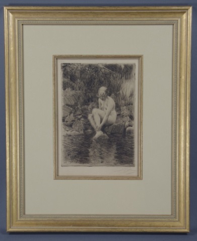 Appraisal: Anders Zorn Swedish - Dagmar Etching Dated in plate Pencil-signed