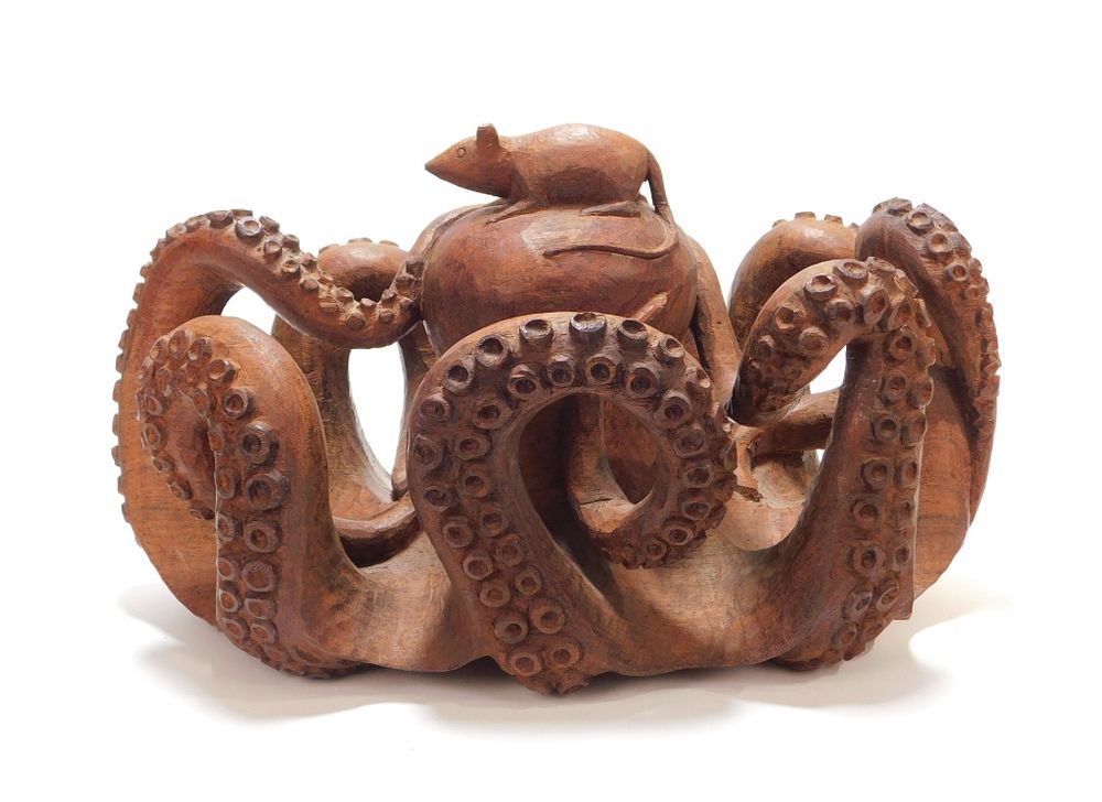 Appraisal: Sven V Ortquist Octopus Rat Wood Sculpture Sven V Ortquist