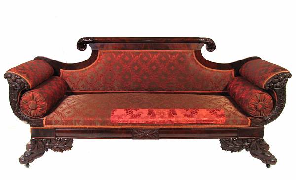 Appraisal: A Federal style carved sofa height in width ft in