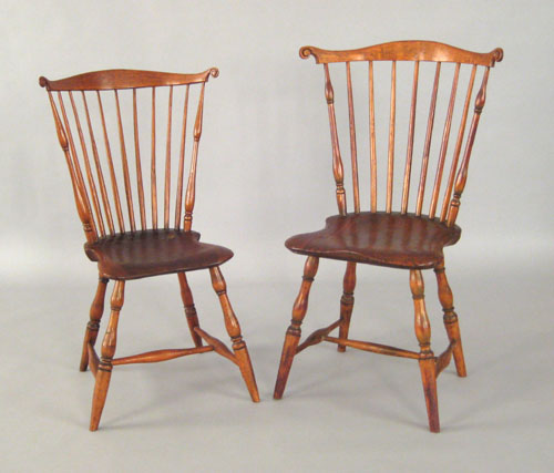 Appraisal: Two comb back windsor side chairs late th c each