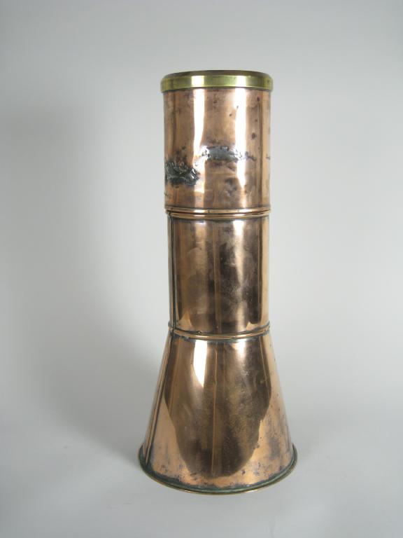 Appraisal: A large copper Rain Gauge with brass mounts in