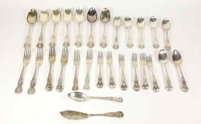 Appraisal: A large quantity of King's pattern silver flatware Georgian and