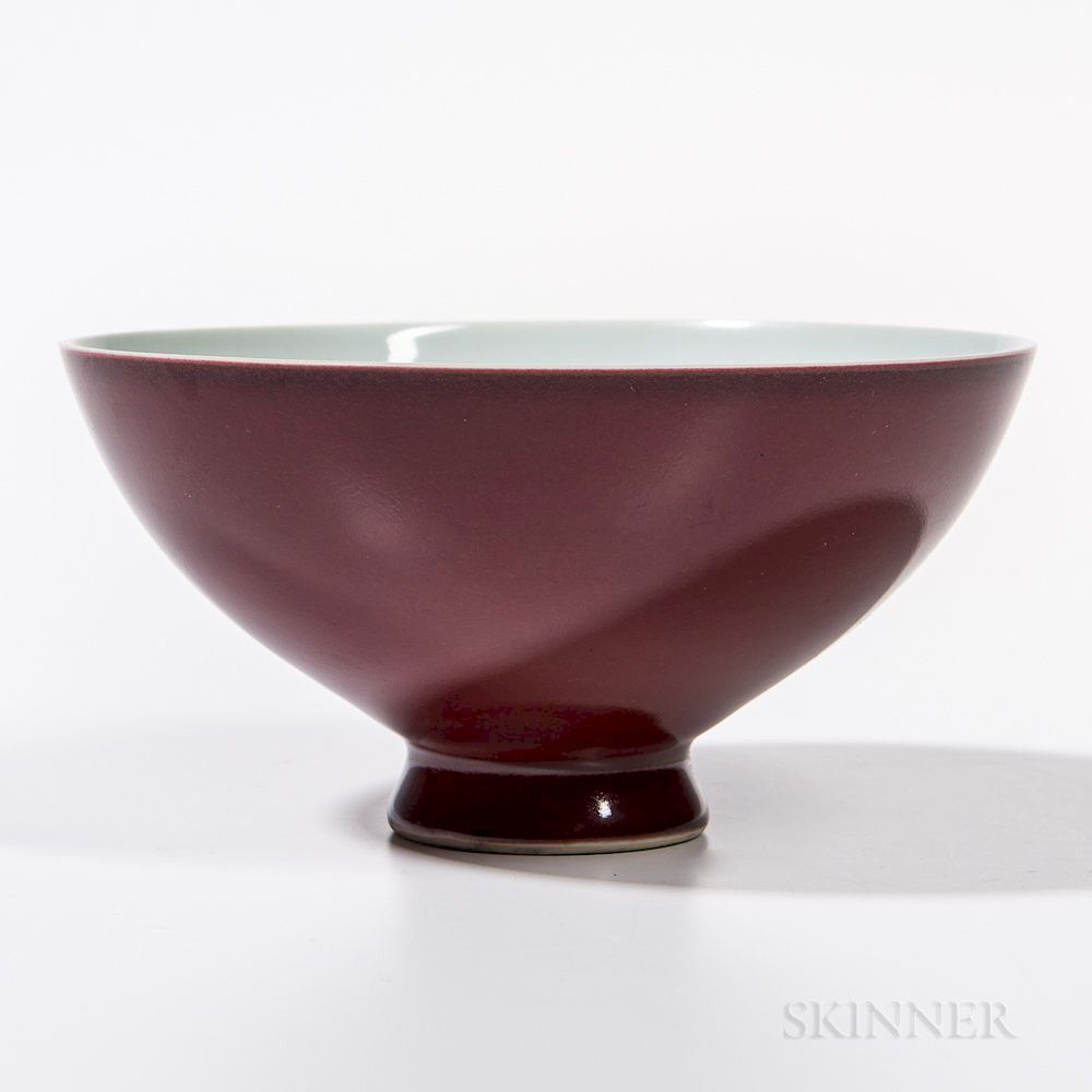 Appraisal: Sang-de-Boeuf Bowl Sang-de-Boeuf Bowl China th century upturned douli shape