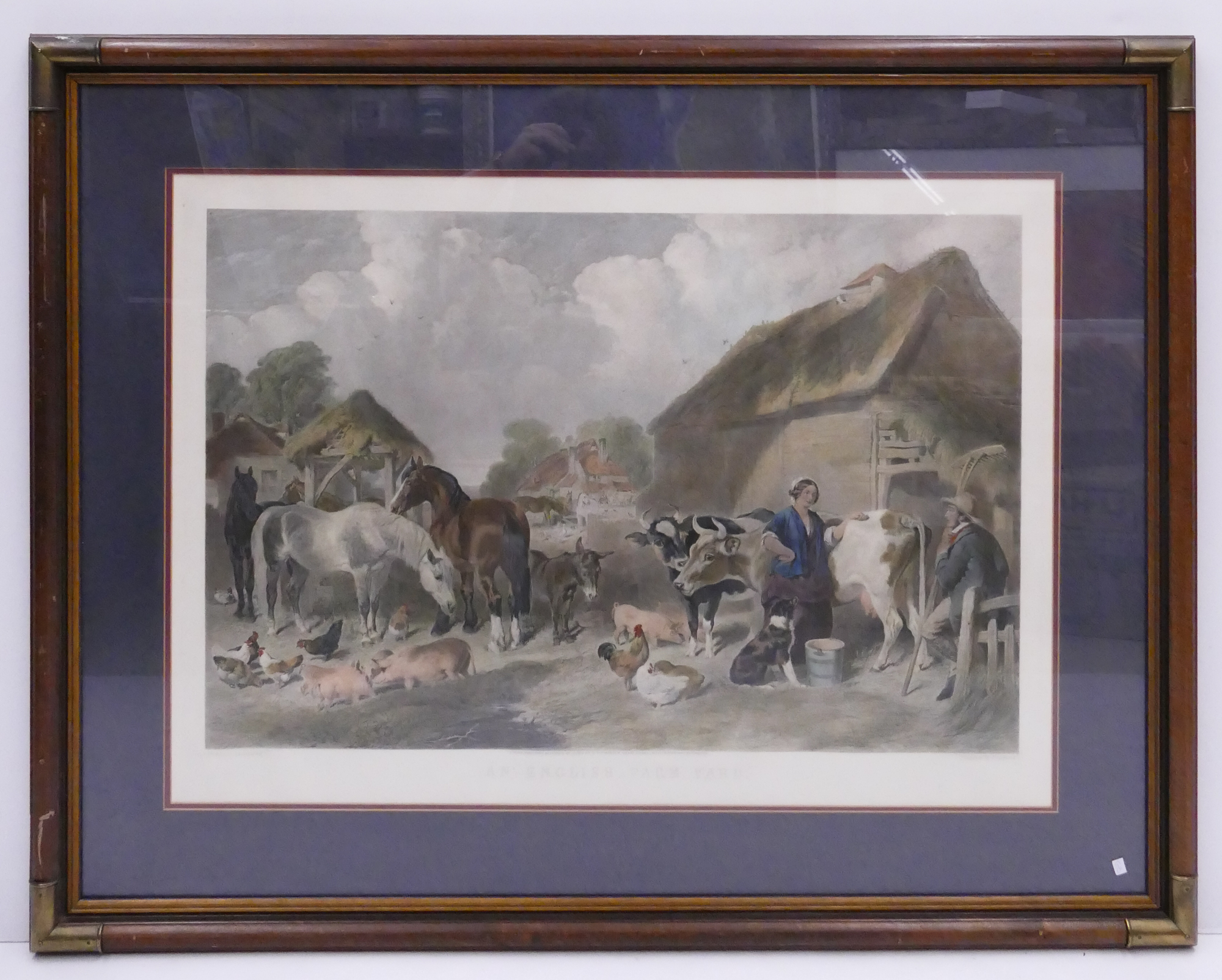 Appraisal: Large Framed J F Herring 'An English Farm Yard' Lithograph