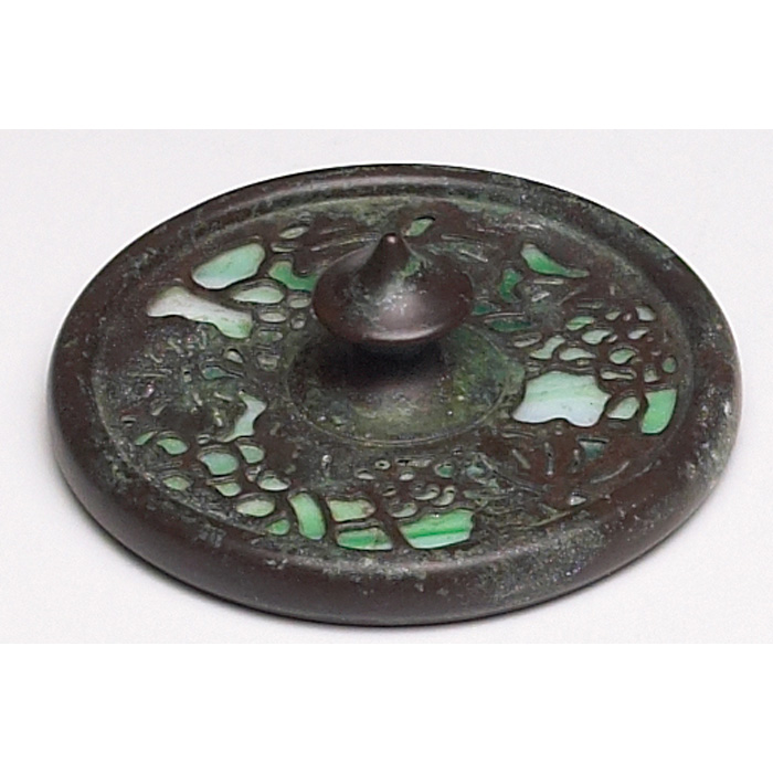 Appraisal: Tiffany Studios paperweight bronze in the grapevine pattern over green