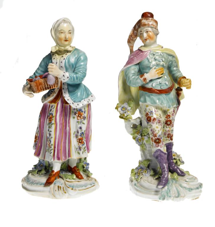 Appraisal: TWO DERBY FIGURES OF DAVID GARRICK - AS TANCRED AND