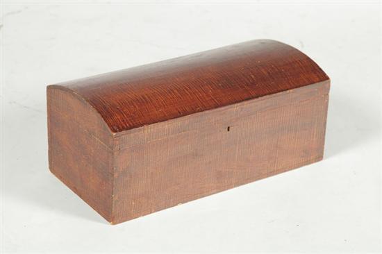 Appraisal: DECORATED BOX American mid th century softwood Dovetailed with dome