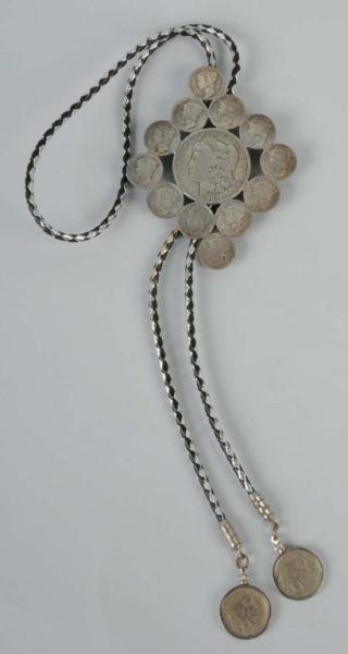 Appraisal: Native American Indian Necklace Description Includes one silver dollar twelve