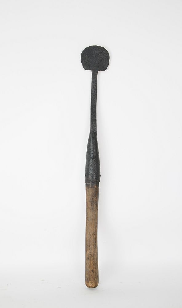 Appraisal: Wrought Iron Blubber Spade with Wood Handle th Century Wrought