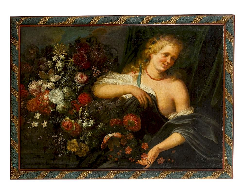 Appraisal: Abraham Brueghel c -attributed Abraham Brueghel c -attributed Girl with