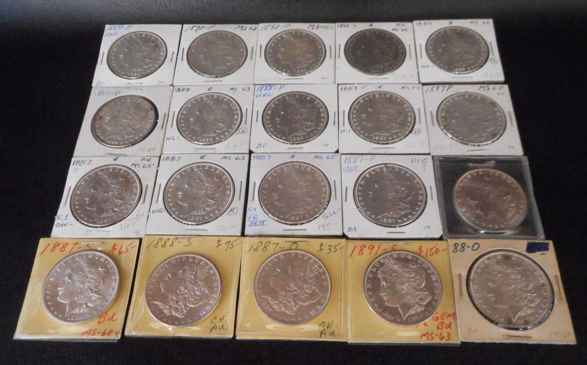 Appraisal: TWENTY U S SILVER MORGAN DOLLARS -P -S -O -P