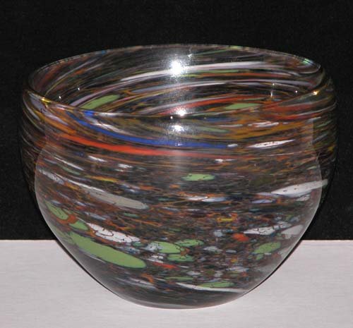 Appraisal: Small bowl Glass on Glass Mulcahy Kathleen x x inches