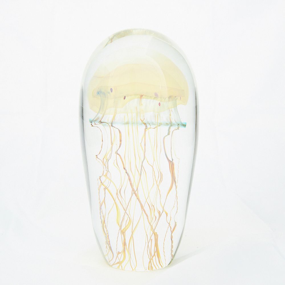 Appraisal: Richard Satava Jelly Fish Glass Paperweight Richard Satava th st