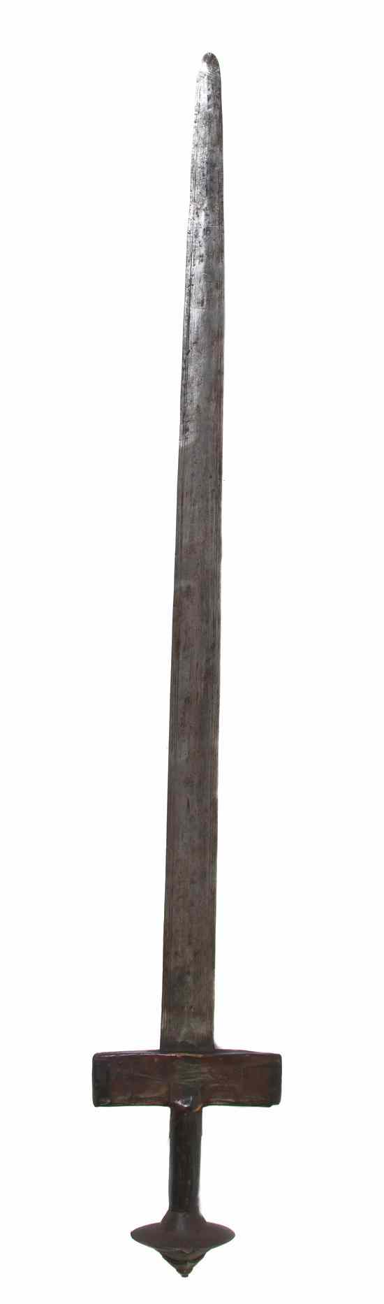 Appraisal: An African Steel Sword having a tapering straight blade with