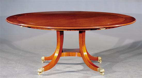 Appraisal: Regency style mahogany jupes table William Tillman round top with