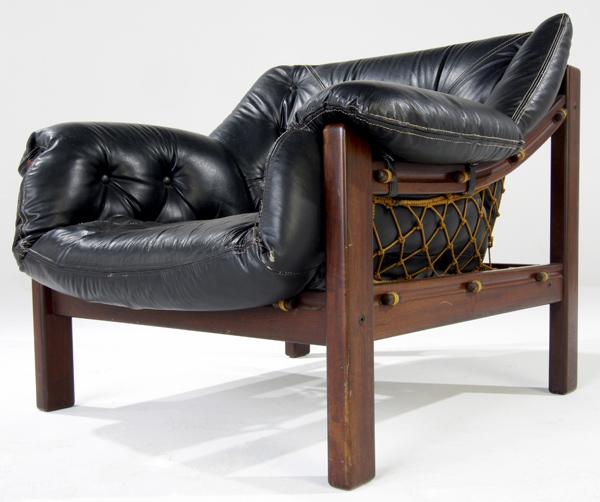 Appraisal: ITALMA Lounge chair with tufted leather upholstery on rosewood frame