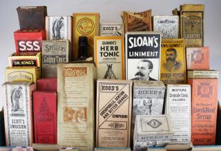 Appraisal: Old Medicine Bottles Syrups Elixers W Boxes Labels Contents