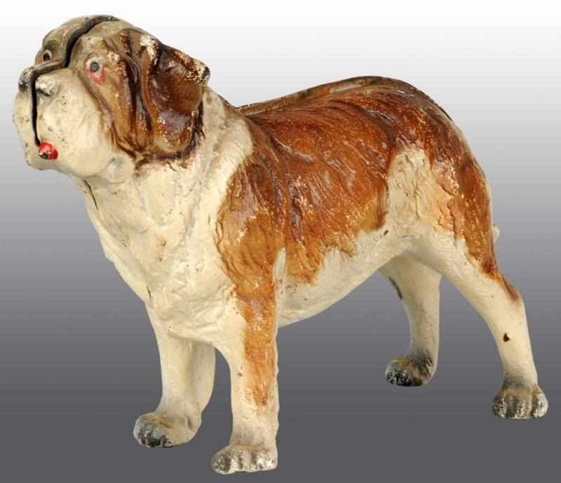 Appraisal: Cast Iron Saint Bernard Facing Straight Doorstop Description Full-figure Screw