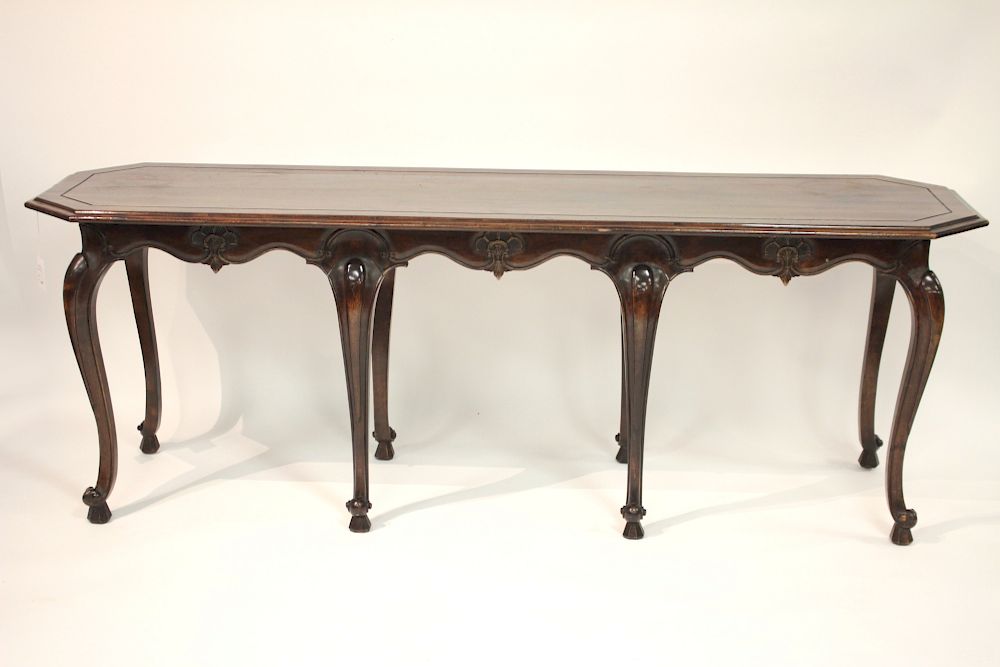 Appraisal: Louis XV Provincial Style Walnut Side Table Octagonal shape with