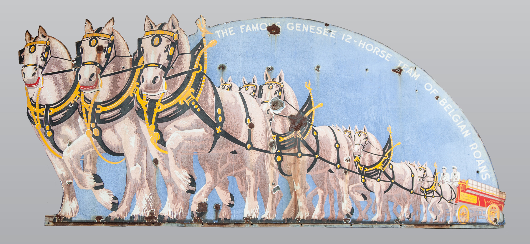 Appraisal: Vintage Porcelain Genesee Beer Ale Sign The Famous Genesee -Horse