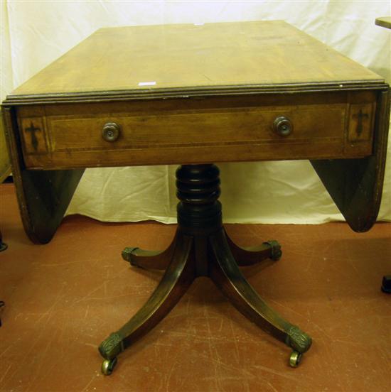 Appraisal: A GEORGE IV INLAID MAHOGANY PEMBROKE TABLE on four splayed