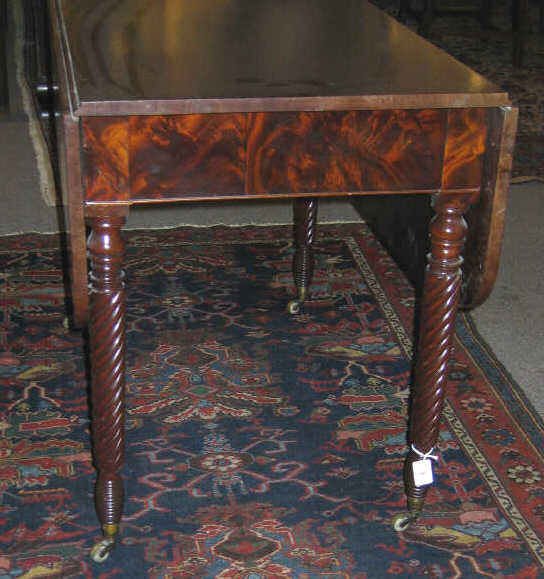 Appraisal: AMERICAN TH CENTURY MAHOGANY DROP LEAF TABLE Rectangular top with